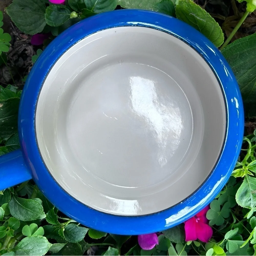 Dansk Kobenstyle Blue Enamel Sauce Pan Fondue Pot Made in France NO LID